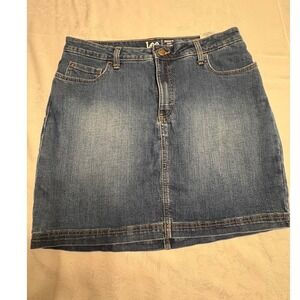 Lee Regular Fit Denim Skort Blue Stretch Mini Skirt 1CMRK07 Womens Size 14M